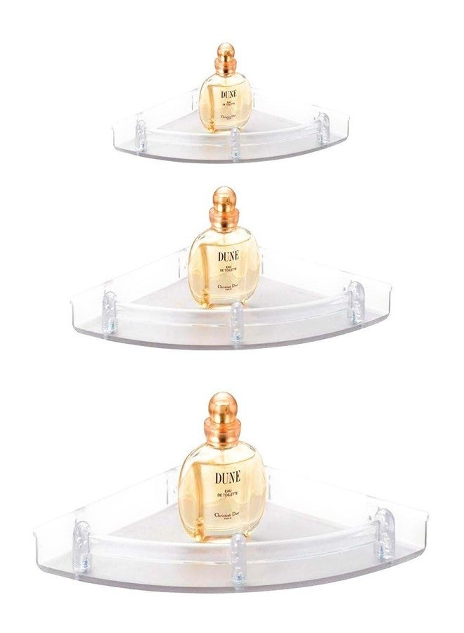 SBD Multi Purpose Acrylic Unbreakable Crystal Clear Corner Set of 3 (Clear) - Image 1